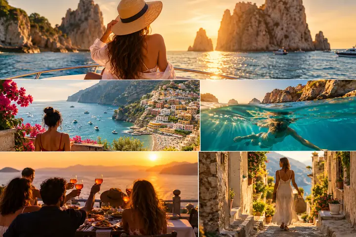 Sunlit coastal travel scenes edited into an inviting summer video recap