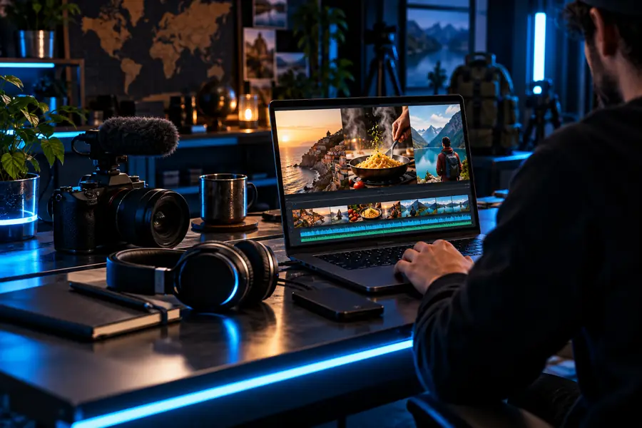 Illustrative product showcase scene